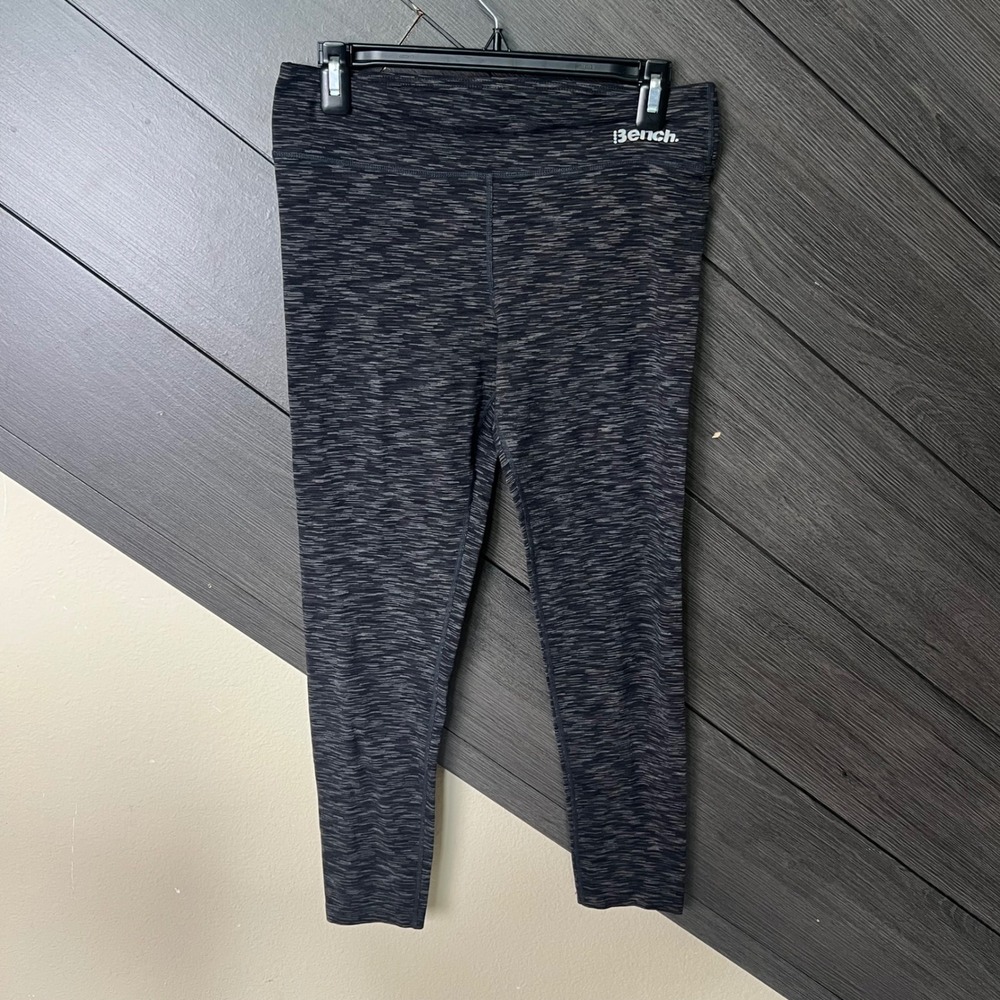 Bench Womens Space Dye‎ Cropped Leggings Large Gray Athletic Yoga Pants